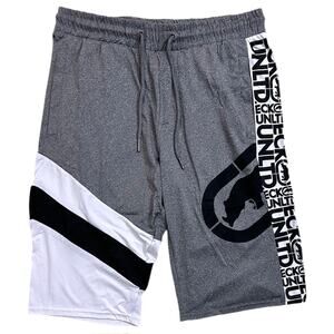 Ecko Unltd Men's Panel Stitched Activewear Shorts in Grey Marled